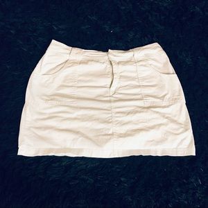 White mini skirt